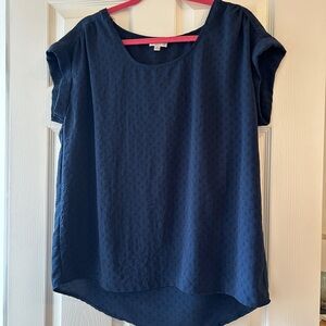 Wonderly Dark Blue Textured Blouse